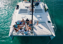 Caribbean kite cruise catamaran in Tobago Cays