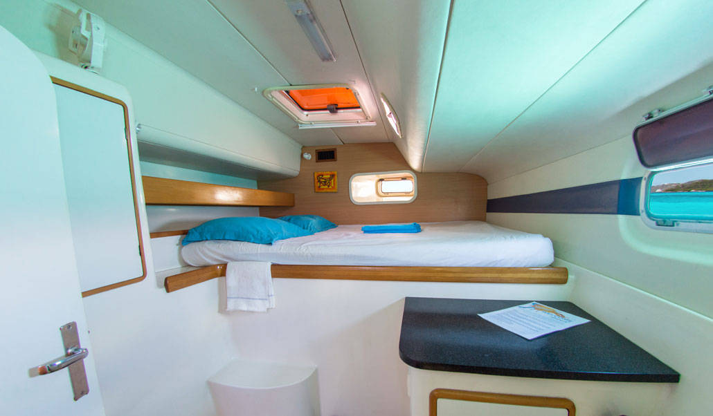 Caribbean kite cruise catamaran cabin