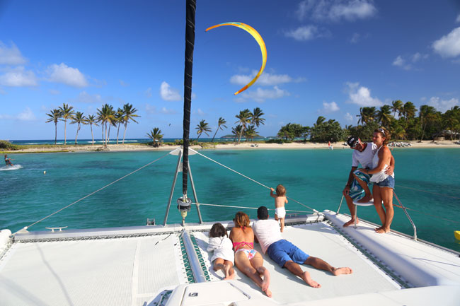 Family on Catamaran Kite Trip Family on Catamaran Kite Trip