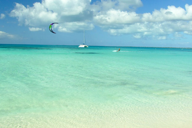 Kitesurfing in the Virgin Islands in the Caribbean